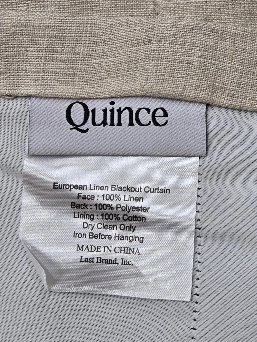 NWOT QUINCE Set Of 2 48x108 European Linen True Blackout Curtains Flax 0037